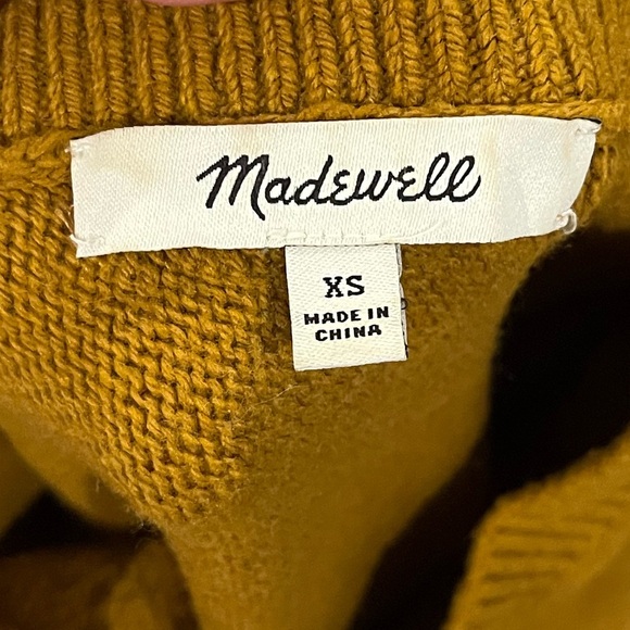 Madewell Double V Neck Pullover Dolman Wide Sleeve Sweater Egyptian Gold XS - Picture 4 of 7